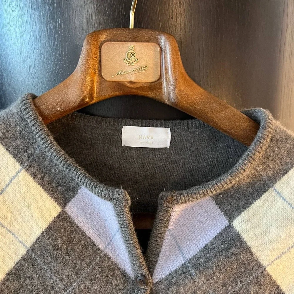 Have Argyle Knit Sweater in Gray and Cream - Picture 8 of 11